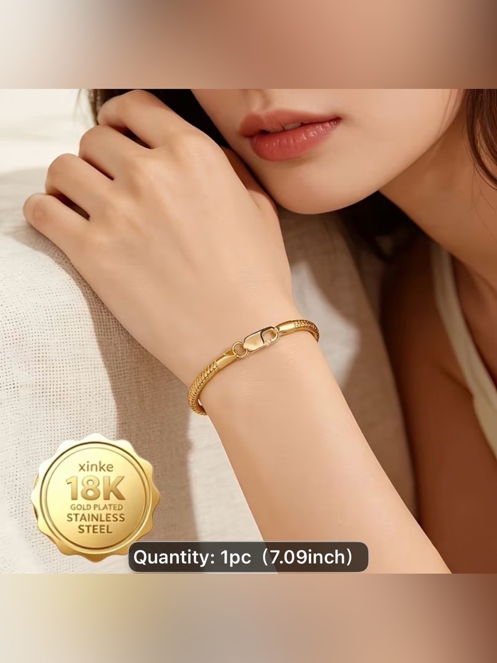 18K Gold-Plated Womenâs Bracelet - Elegant Gold Chain Bracelet